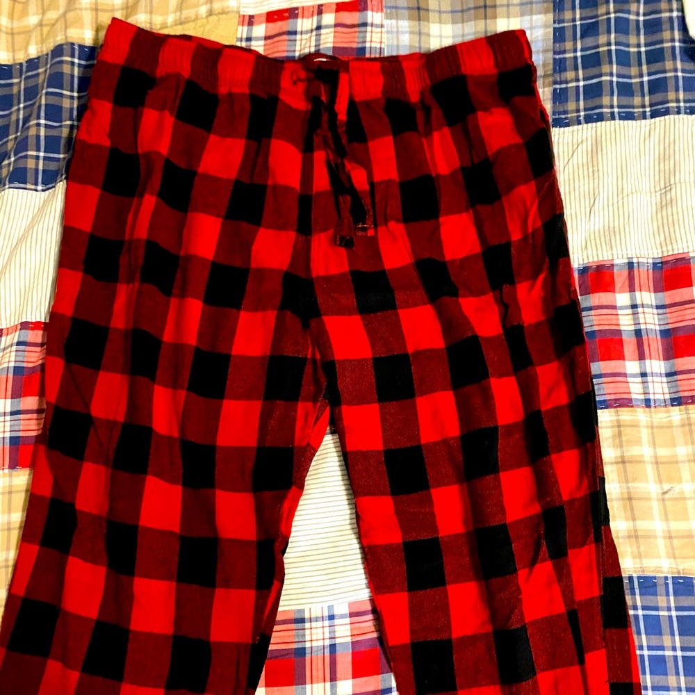 Old Navy Red and Black Checkered Pajama Bottoms